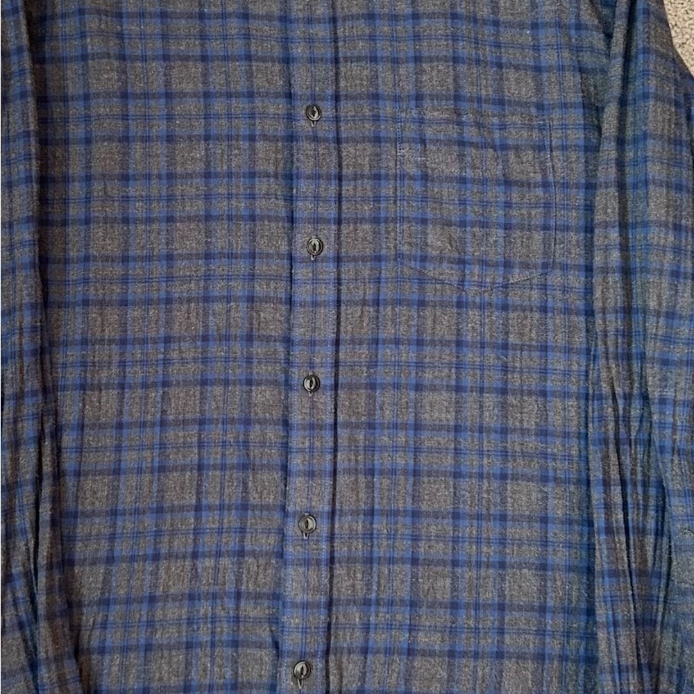 UNTUCKit Gray and Blue Plaid Button Down Shirt